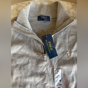 Polo Ralph Lauren Boy’s Gray Quarter-Zip Sweater Size XL NWT Capsule Minimalist
